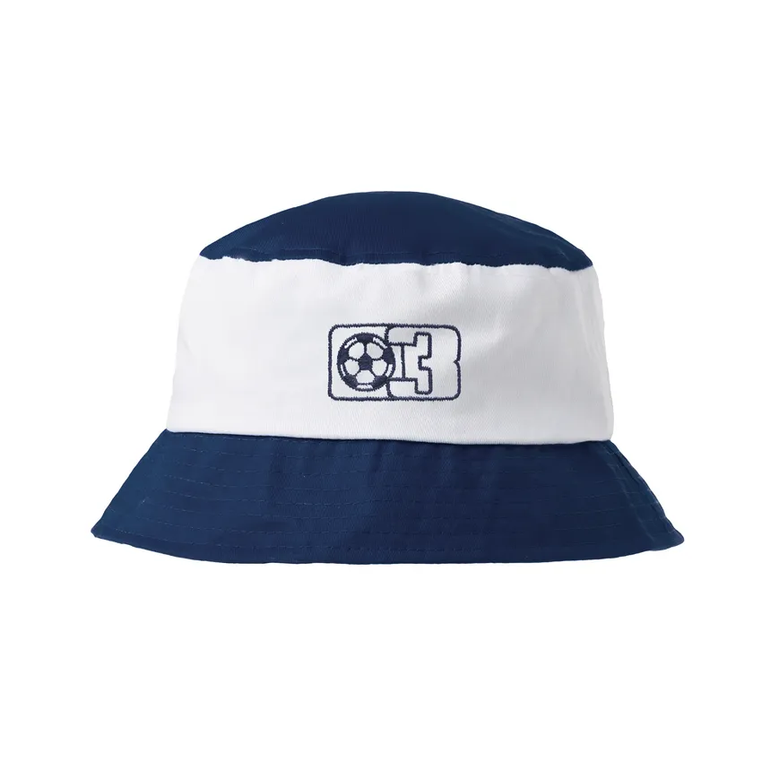 Fischerhut blau-weiß mit dem Logo 