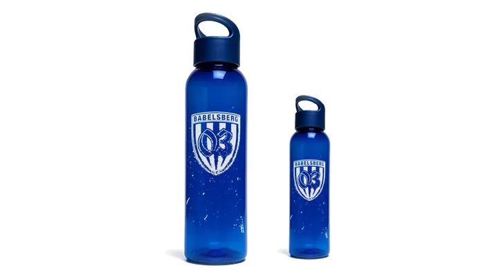 Trinkflasche mit Schraubdeckel - Splatter Logo Blau
