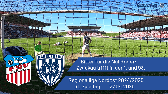 Bitter für die Nulldreier: Zwickau trifft in der 1. und 93. | FSV Zwickau vs. Babelsberg 03 | #nulldreitv | Saison 2024/25